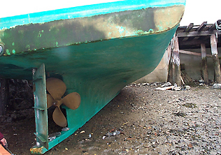 beached boat