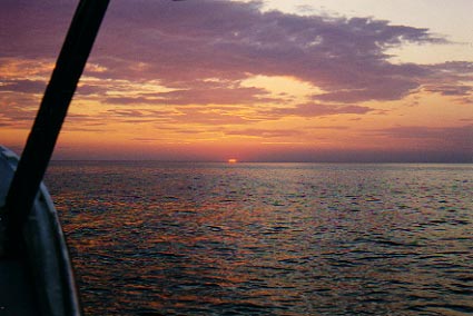 Sunrise on open water
